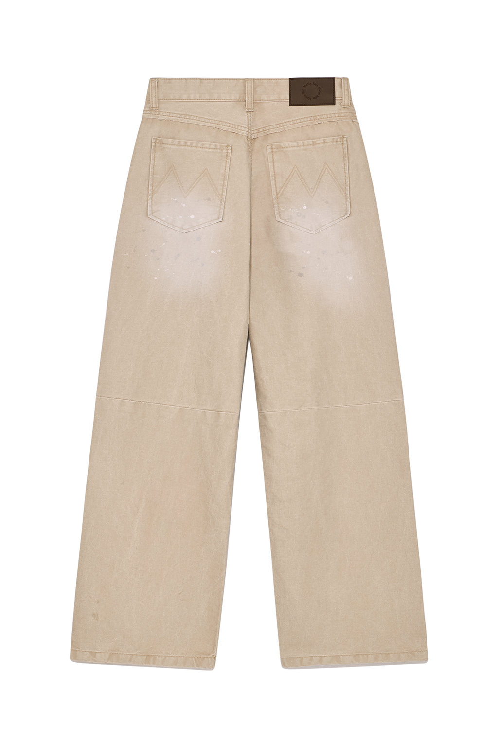 [matinkim] UNBALANCE CUT POINT VINTAGE COTTON PANTS IN BEIGE