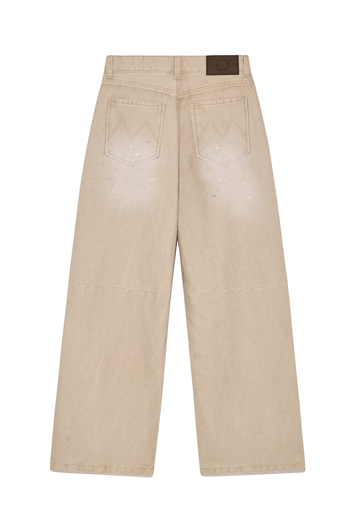 [matinkim] UNBALANCE CUT POINT VINTAGE COTTON PANTS IN BEIGE
