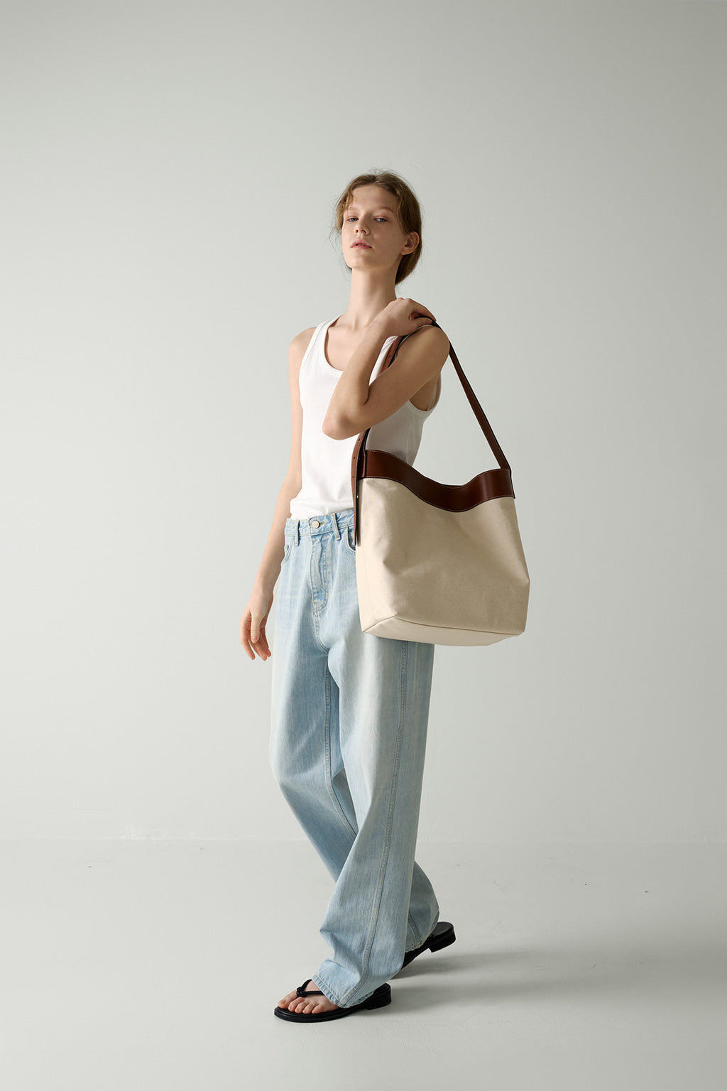 Facade Pattern Langre Big Bag cognac ecru