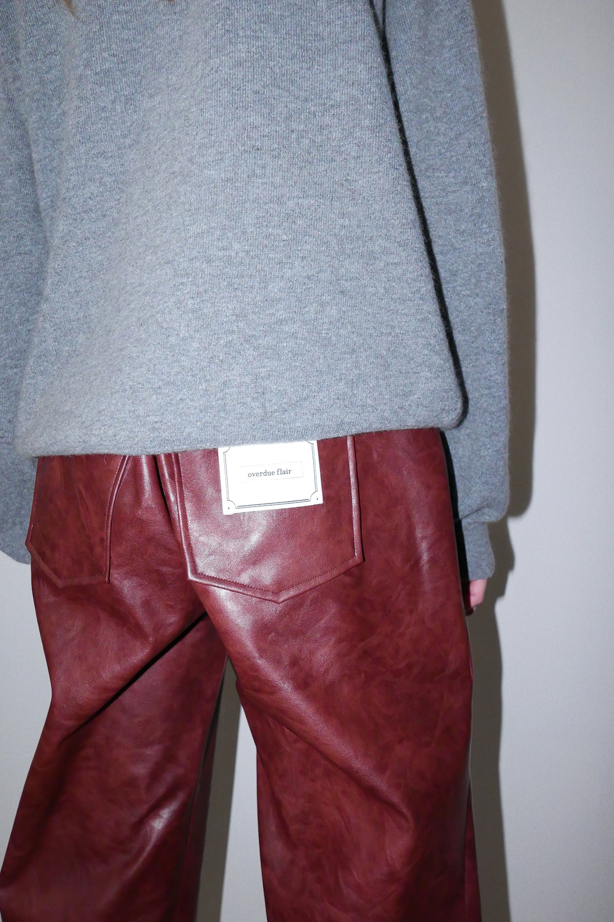 Overdueflair Semi Wide Leather Pants Red