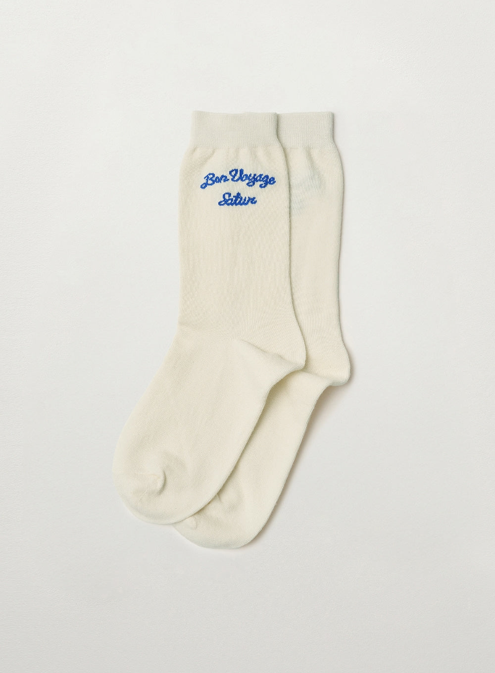 [satur] Bon Voyage Plain Socks - Cream Blue