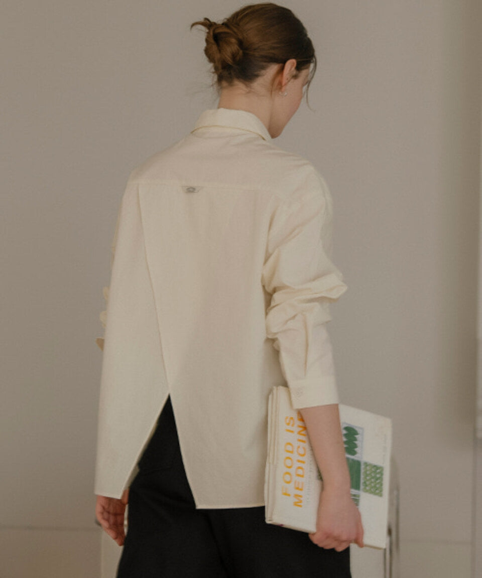 Tillidie Backslit detail soft cotton shirt Butter