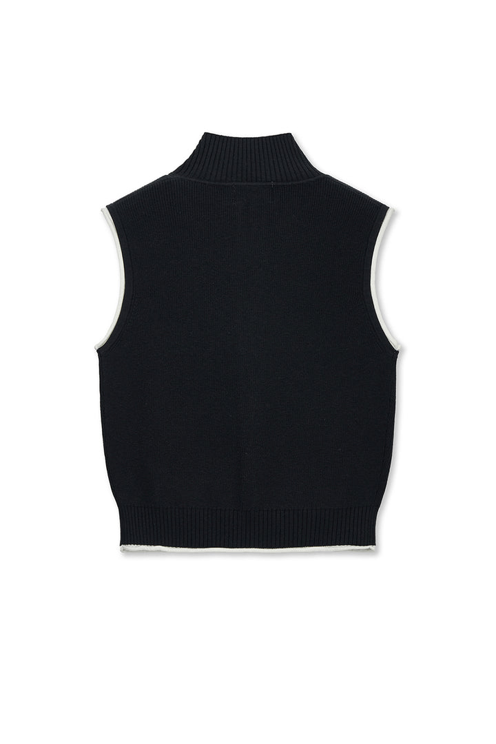 Matinkim Matin Spell Point Knit Zip UP Vest IN Black