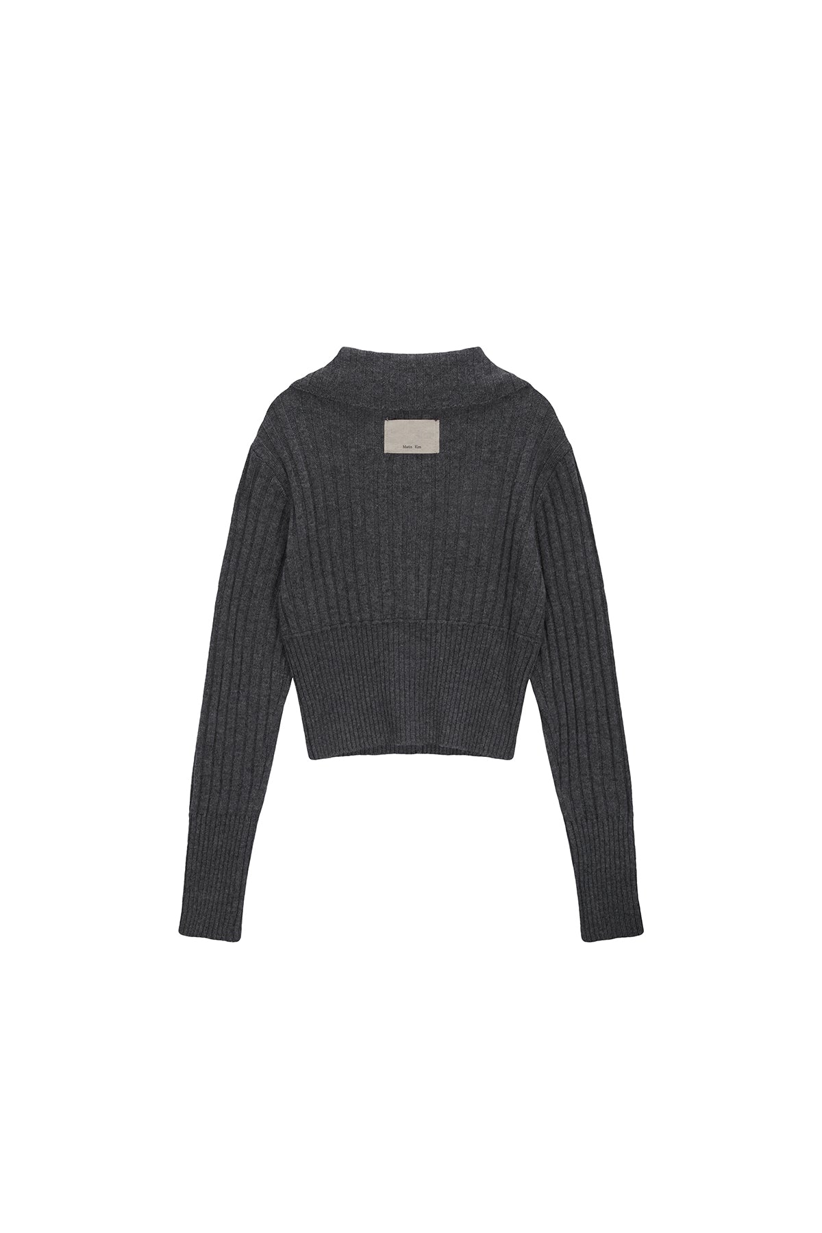 Matinkim Semi Crop Knit Button Cardigan IN Grey