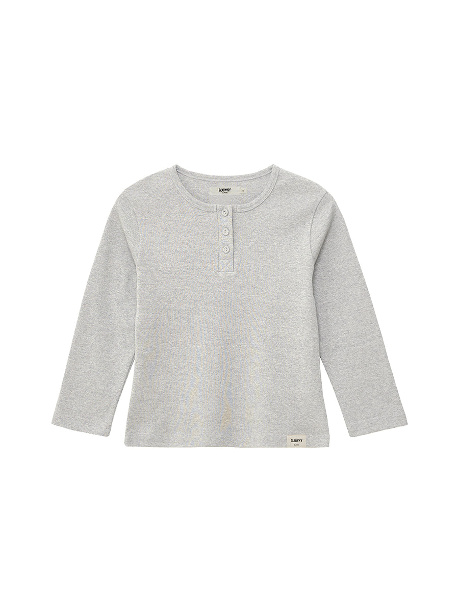 GLOWNY 3/4 Button Fly Tee (Melange Gray)