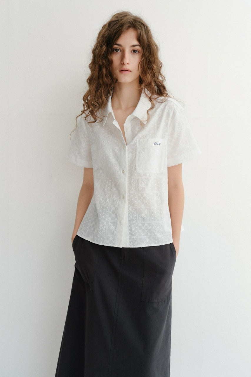 Dunst Laced Organic Crafted Shirt White