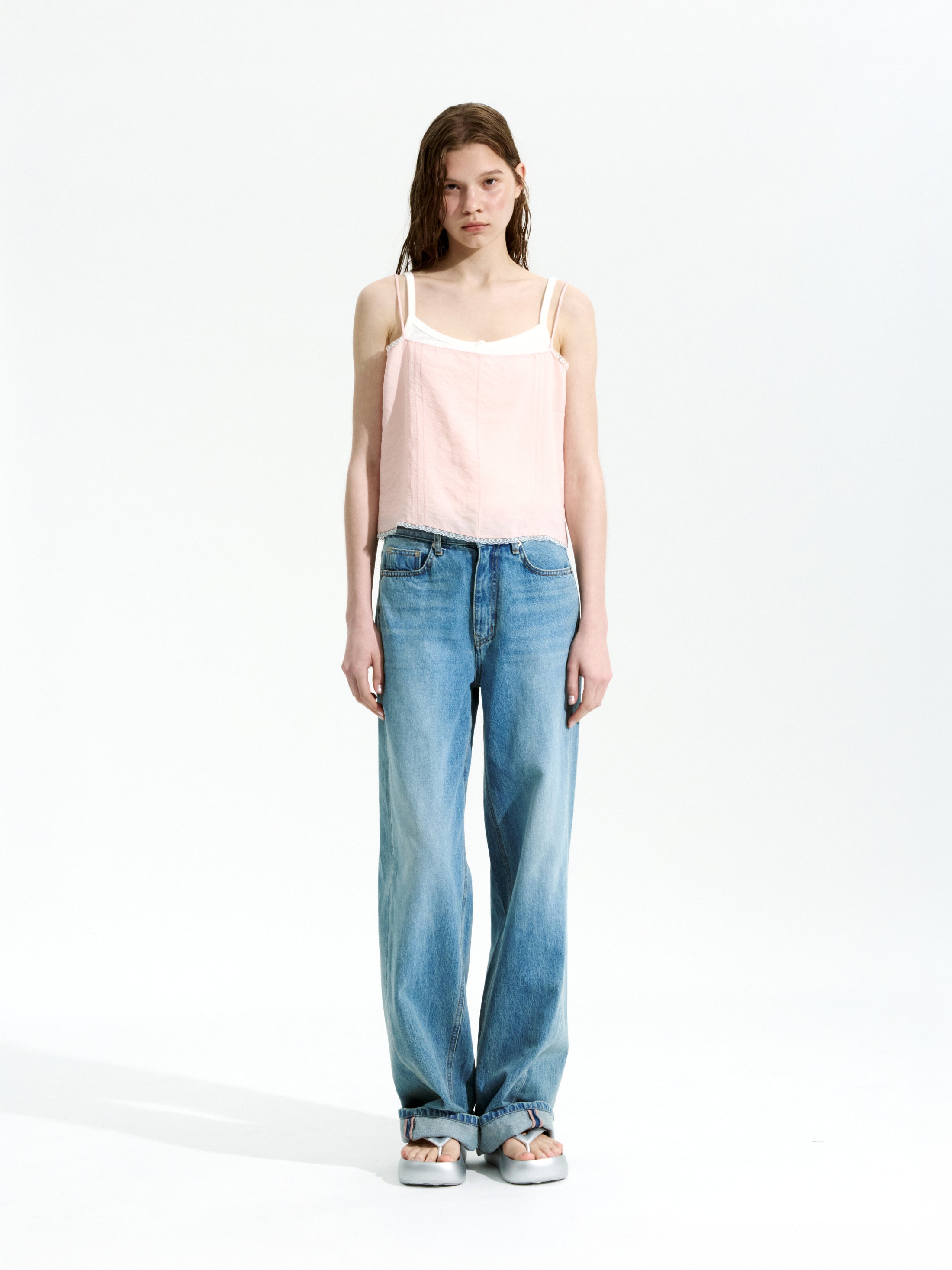 Low Classic Silky Lace Camisole Pink