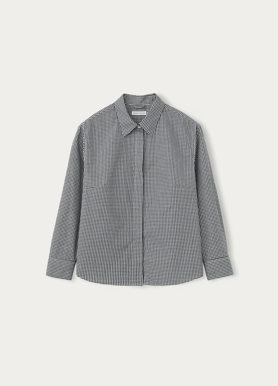 Nothing Written Arietta hidden button shirt (Black check)