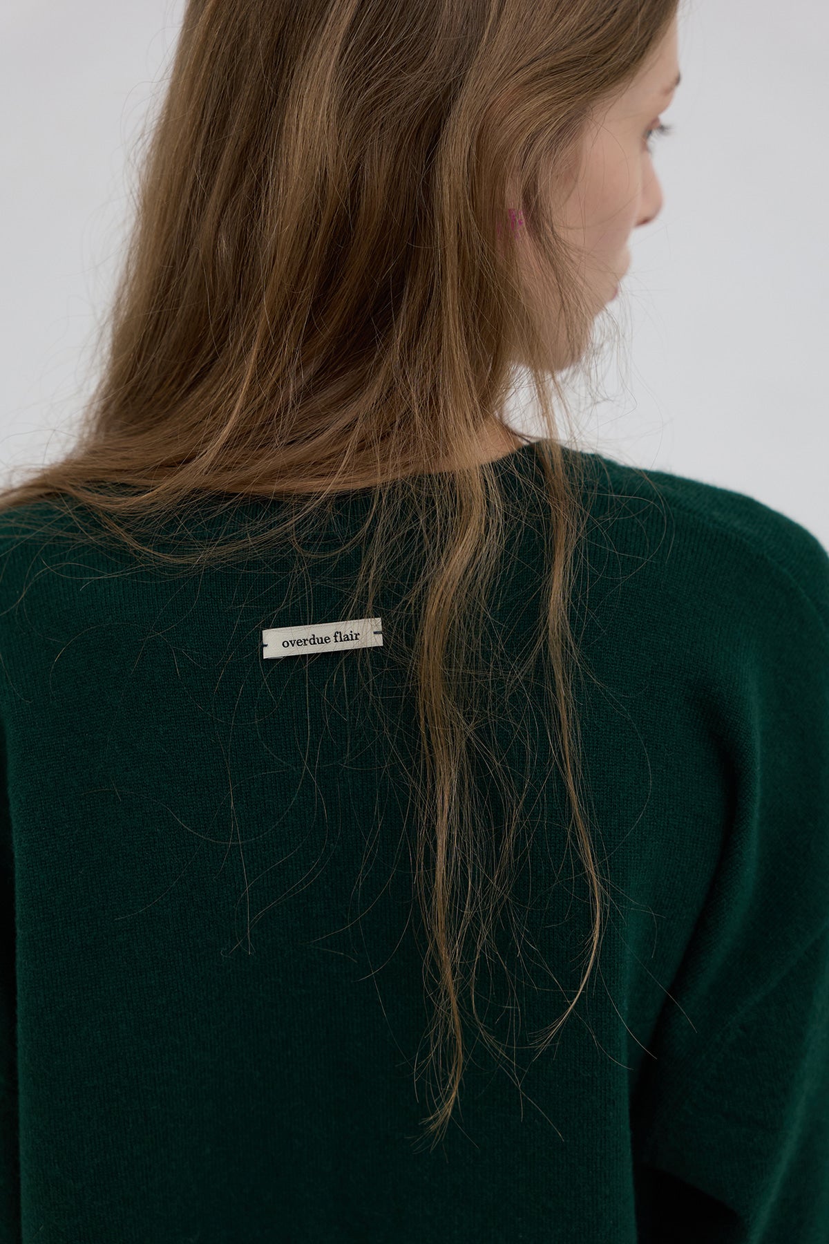 Overdueflair Classic V-Neck Knit Dark Green