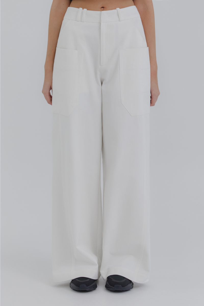 Treemingbird Big Pocket Cotton Pants Ivory
