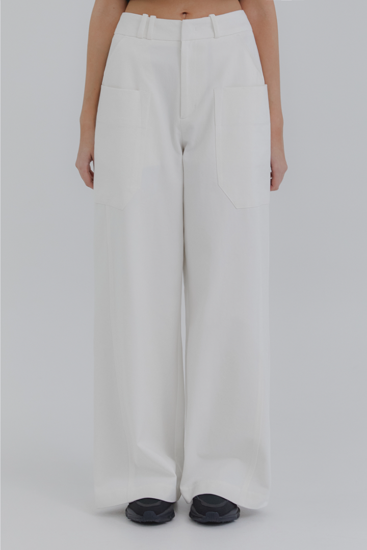 Treemingbird Big Pocket Cotton Pants Ivory