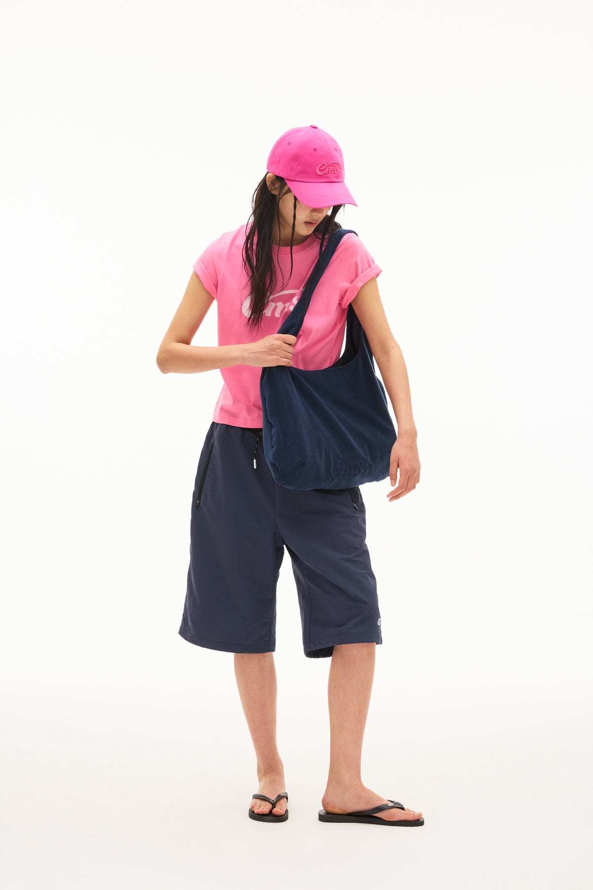 Emis Terry Shoulder Bag-Navy