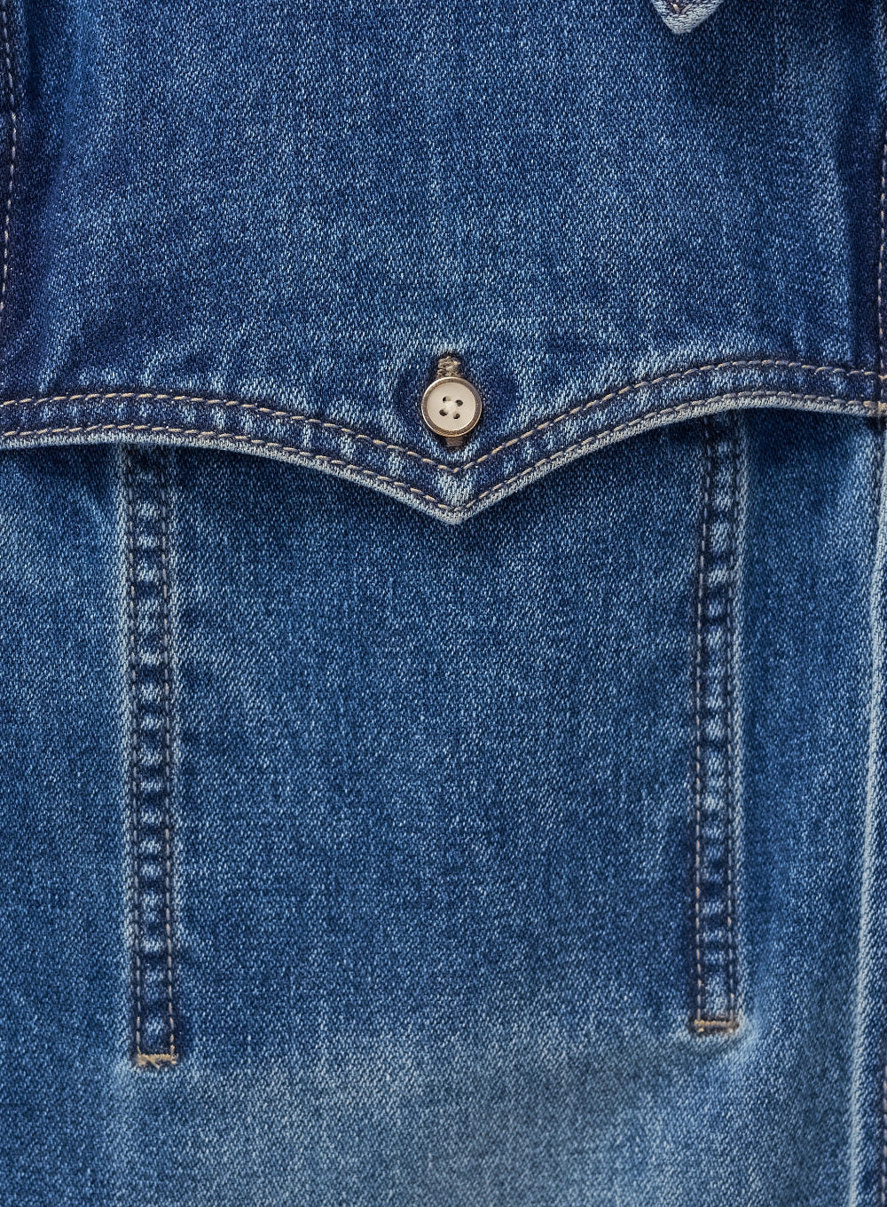 [satur] (W) Washed Denim Shirt - Blue