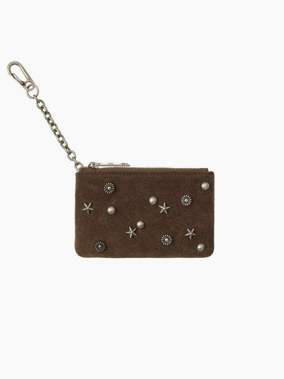 Margesherwood Full Stud Zipper Wallet milk brown suede
