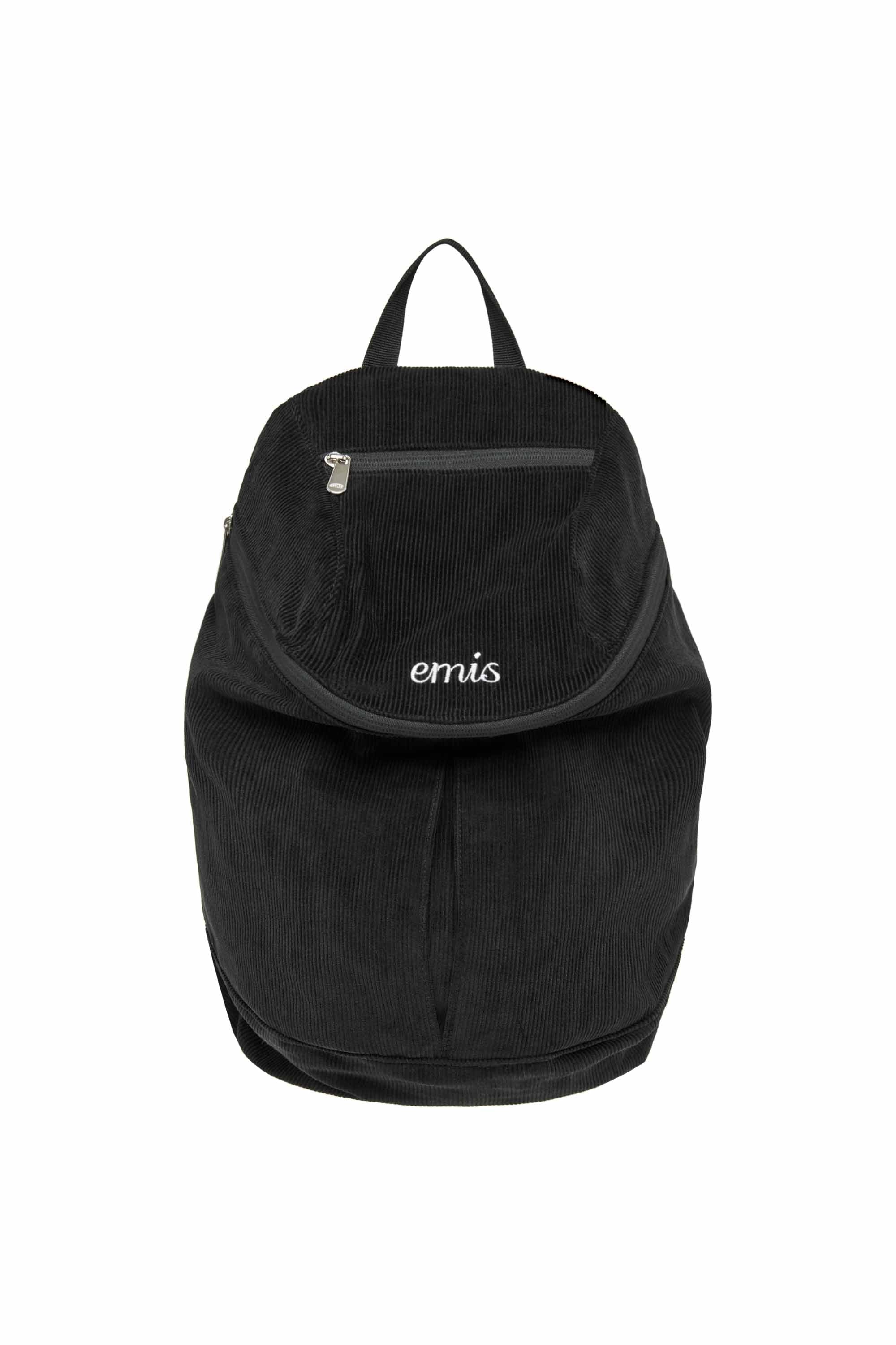 CORDUROY ZIP AROUND BACKPACK-BLACK