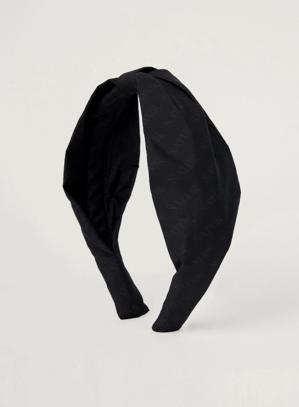 [satur] (W) Classic Logo Shirring Hairband - Black