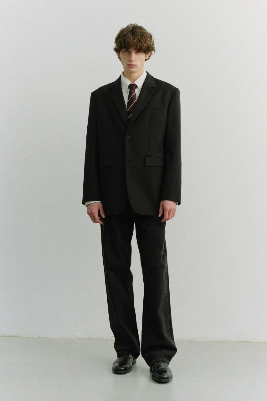 Dunst Unisex 2 Button Wool Blazer Black