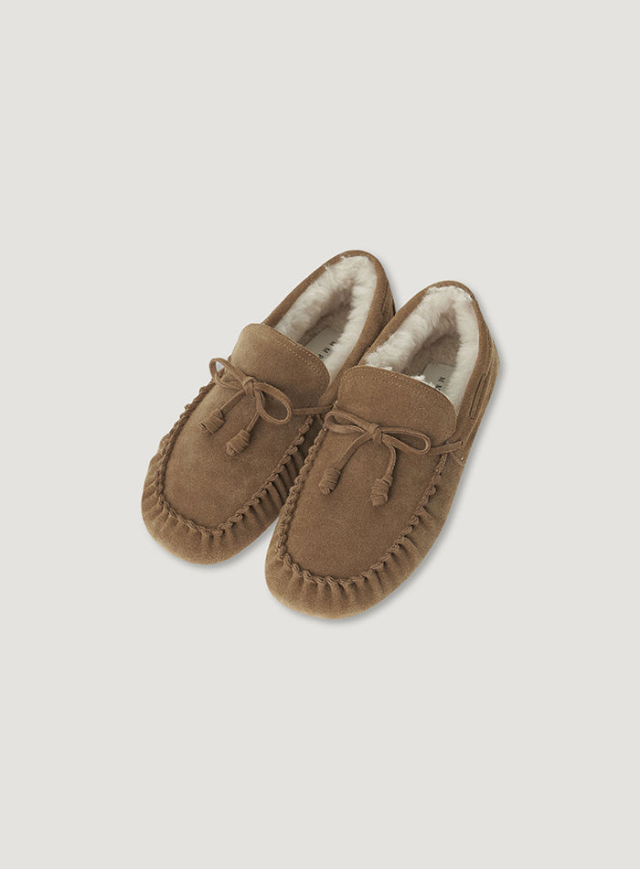 Mango Maniplease Boco Shearling Moccasin Chestnut