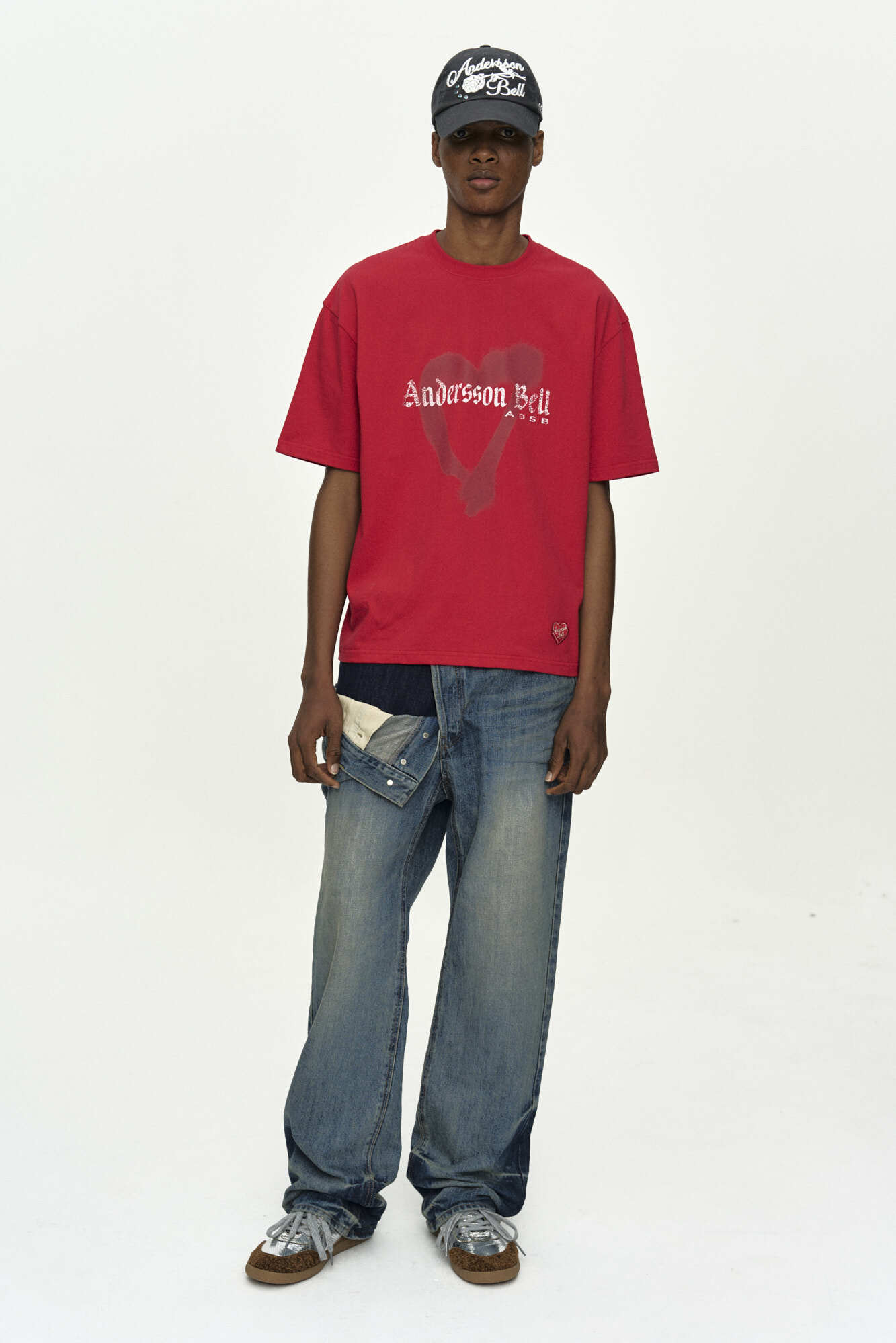 Andersson Bell Unisex Asymmetric Layered Wide-Leg Jeans apa