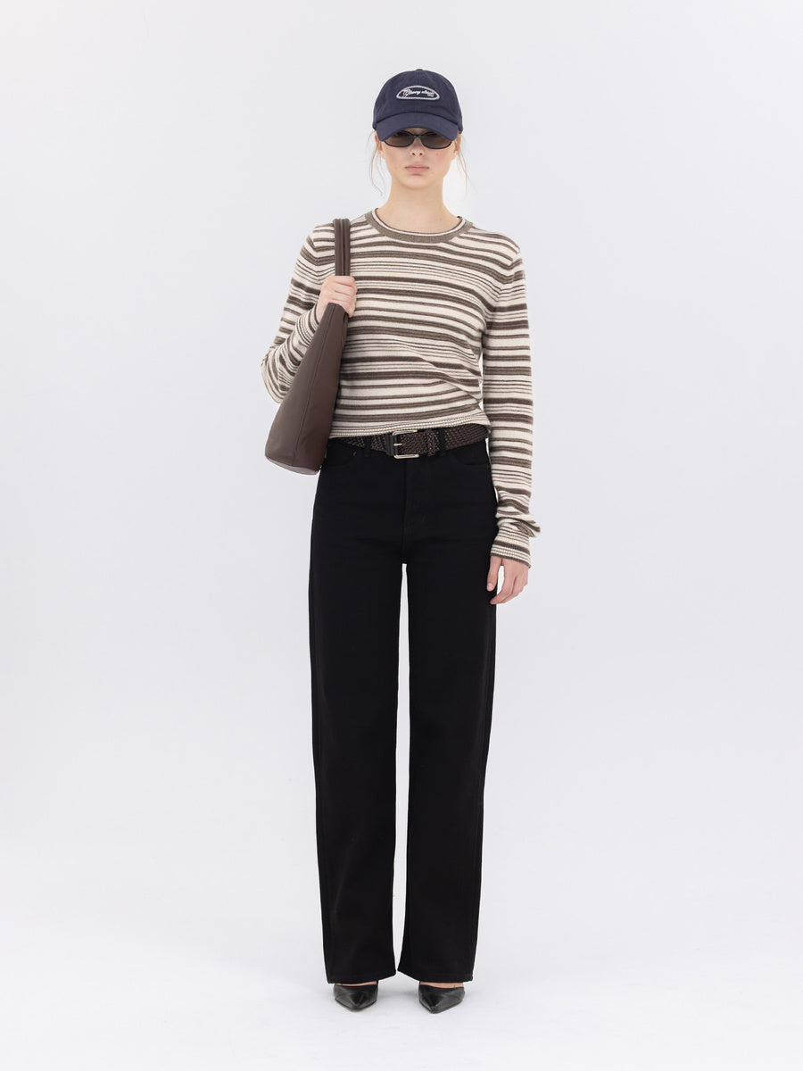 GLOWNY 90s High Rise Wide Leg Jeans (Long) (Black)