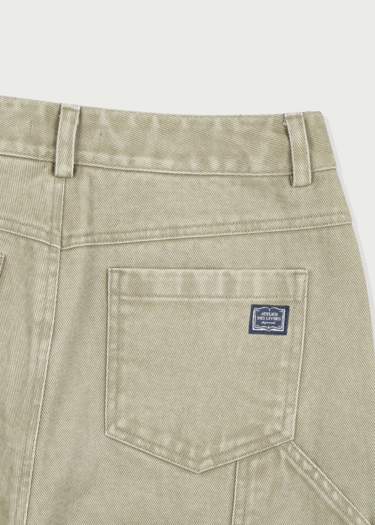 Depound color denim work pants - beige