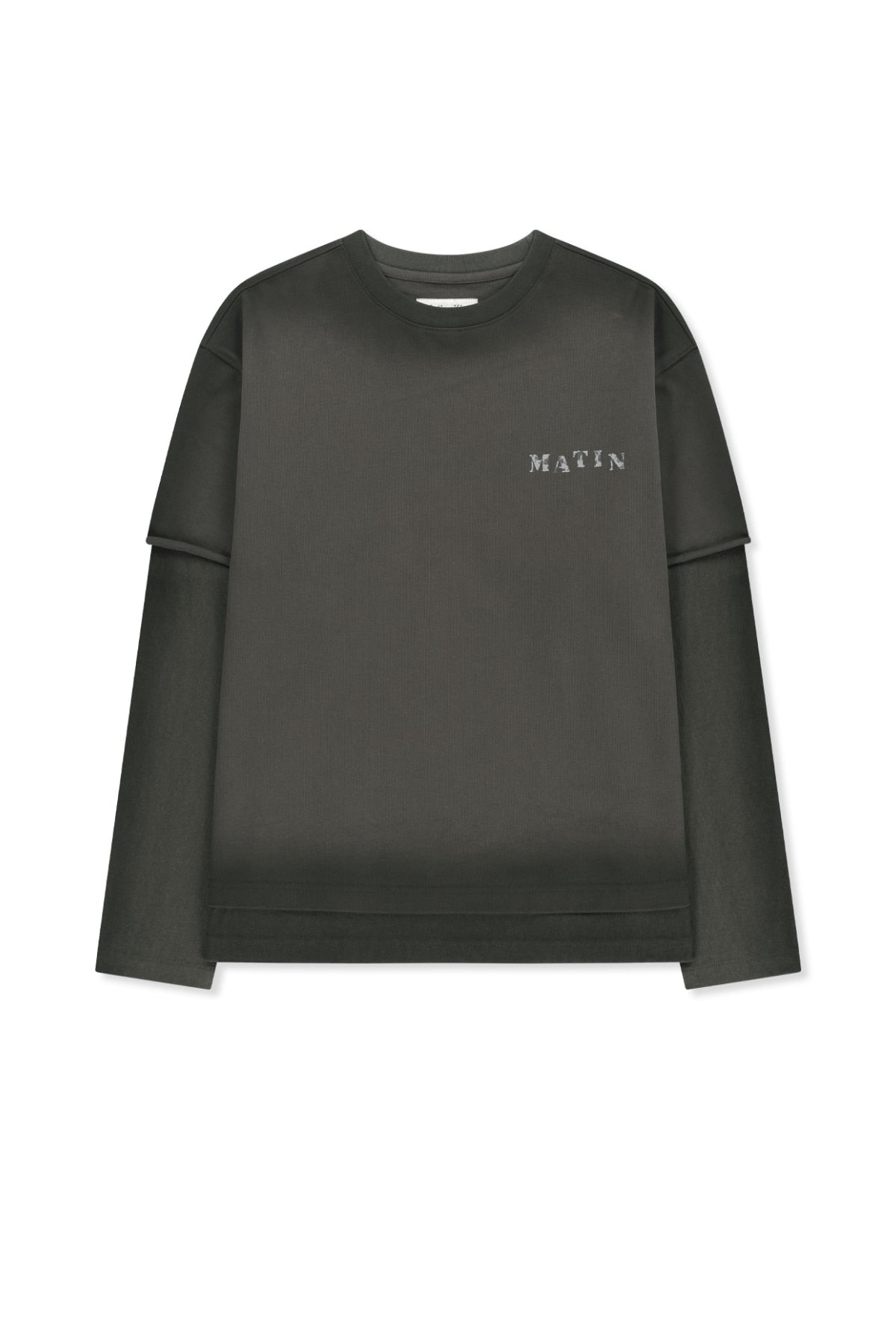 Matinkim Dust Washed Logo Layered Top IN Charcoal