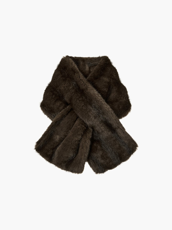 MARGESHERWOOD Faux Fur Muffler brown