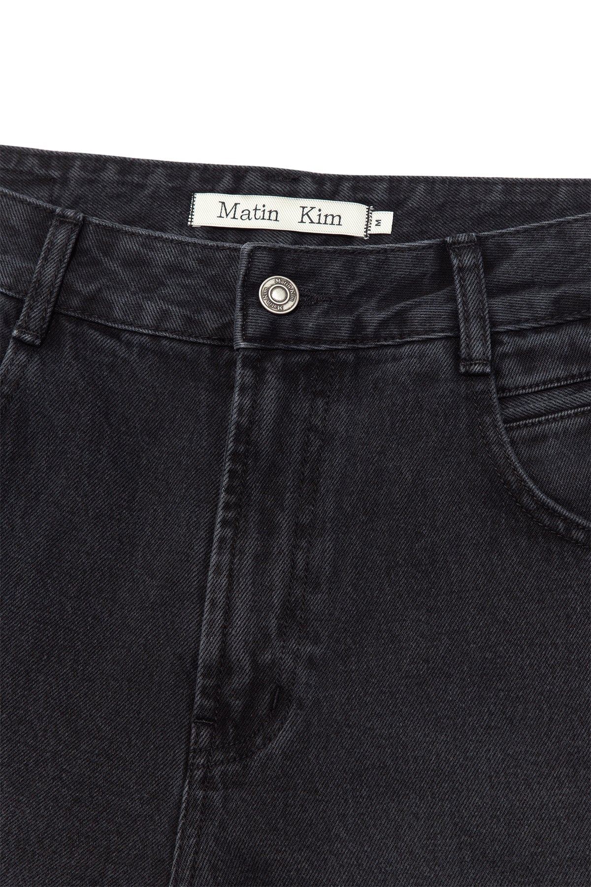 [matinkim] POCKET WASHED POINT DENIM PANTS IN BLACK