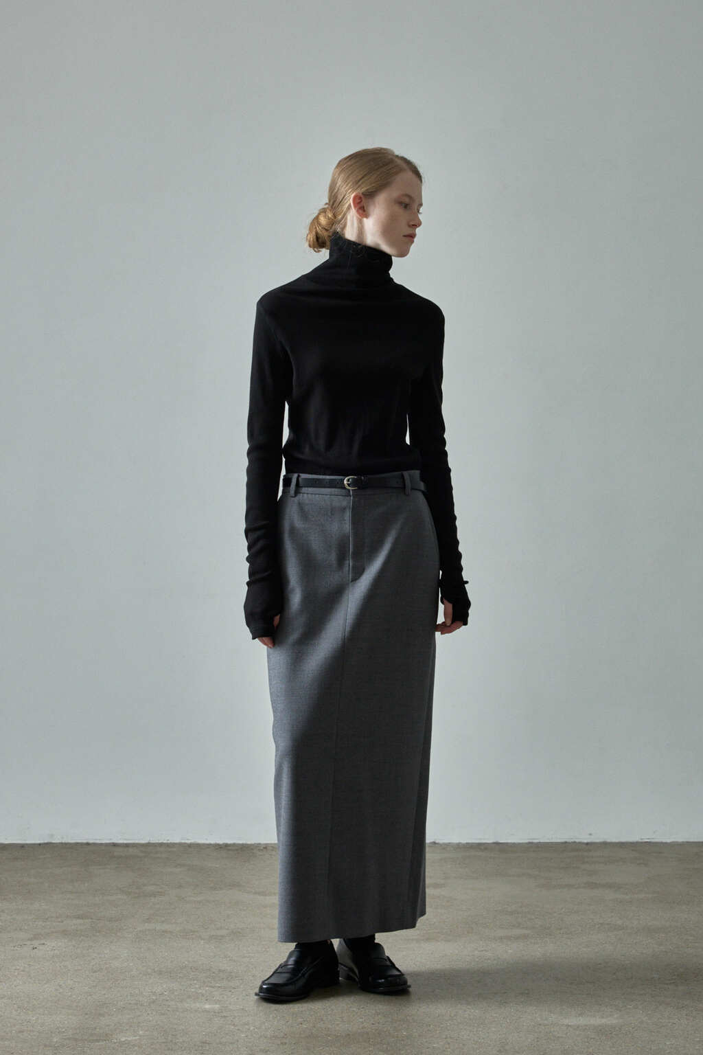 Facade Pattern Timeless Maxi Skirt charcoal