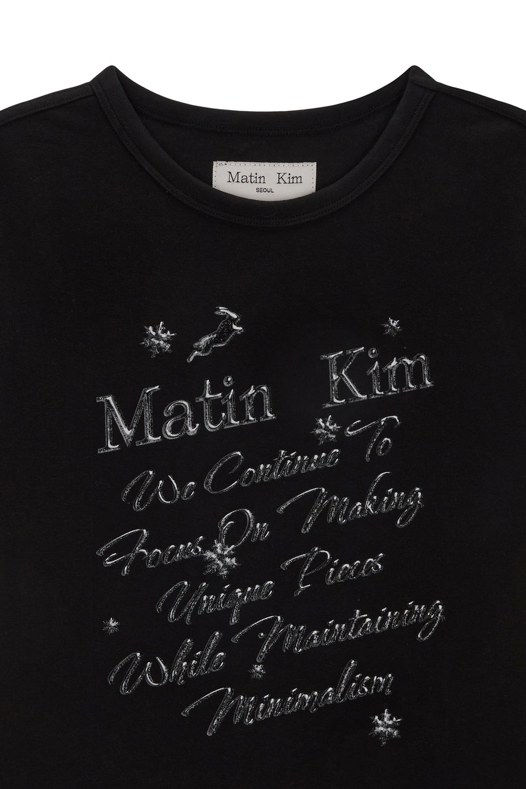 [matinkim] GLOW PRINTING CROP TOP IN BLACK