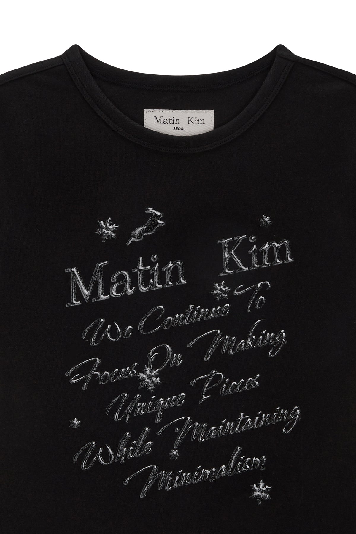 [matinkim] GLOW PRINTING CROP TOP IN BLACK