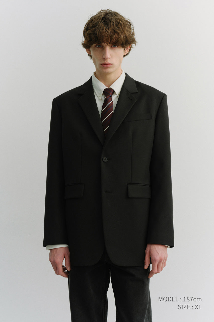 Dunst Unisex 2 Button Wool Blazer Black