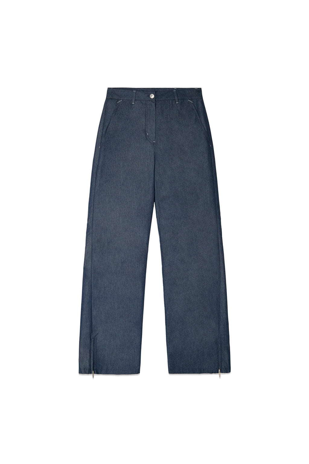 Matinkim Back Tuck Detail Denim Like Pants IN Navy