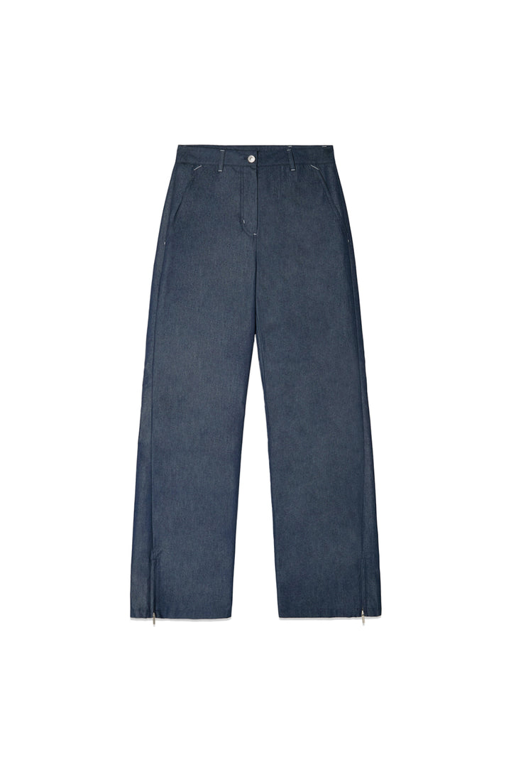 Matinkim Back Tuck Detail Denim Like Pants IN Navy
