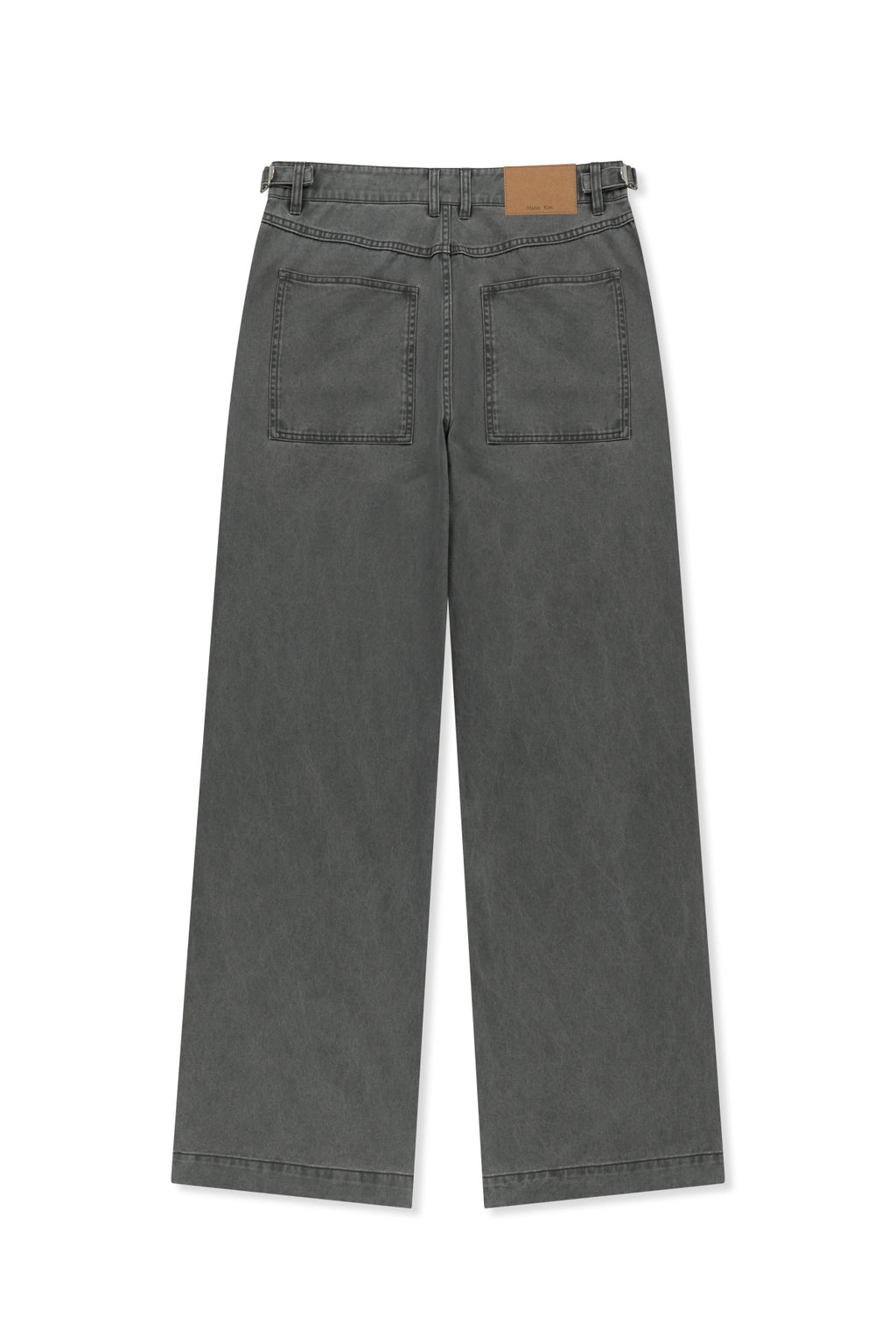 Matinkim Side Tab Washed Cotton Pants IN Charcoal