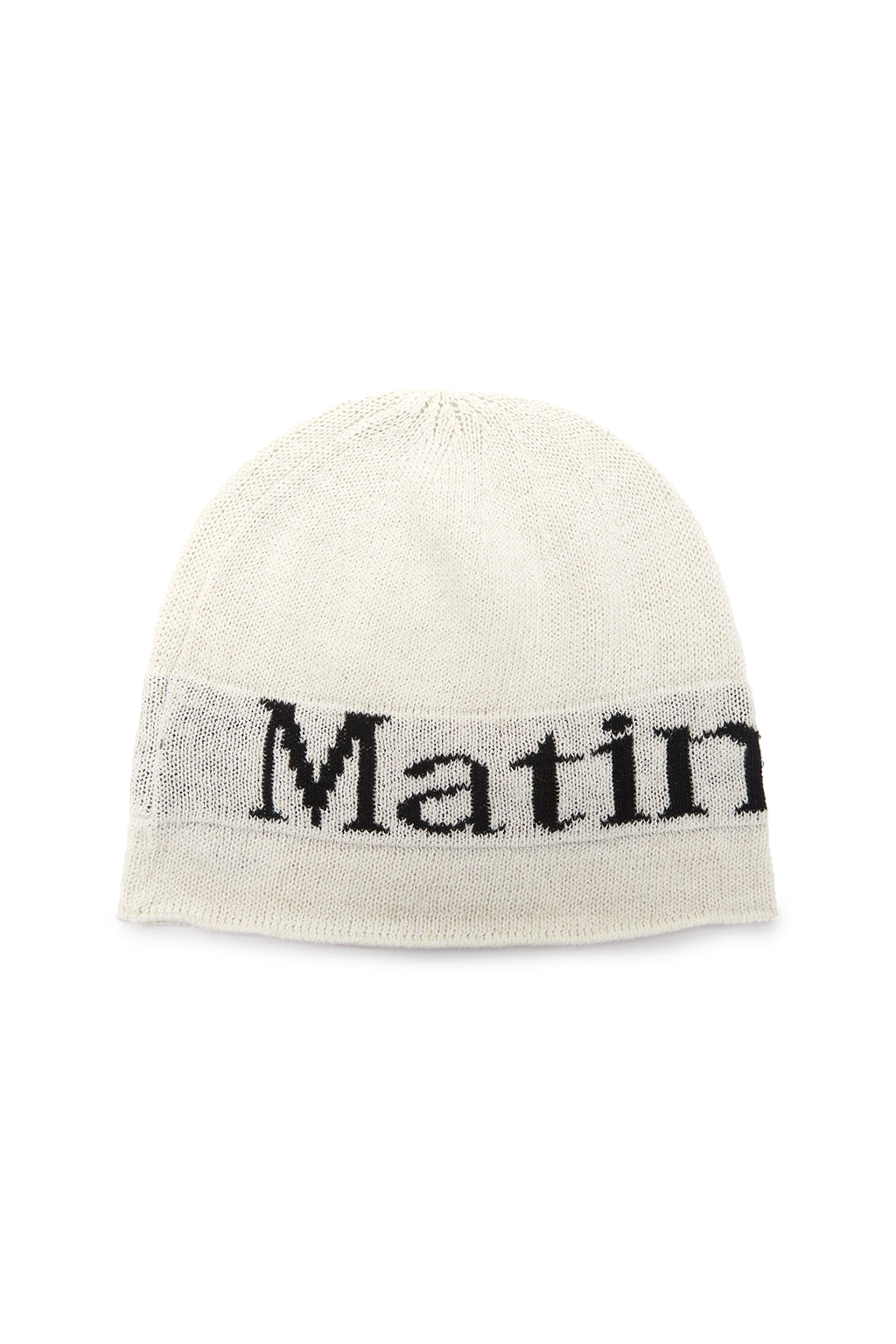 Matinkim Logo Linen Short Beanie IN White