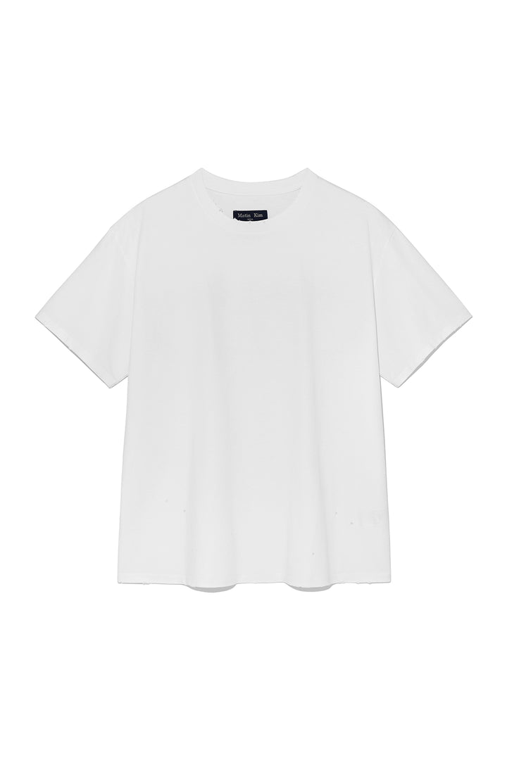 Matinkim Vintage Detail Back Logo Top For Men IN White