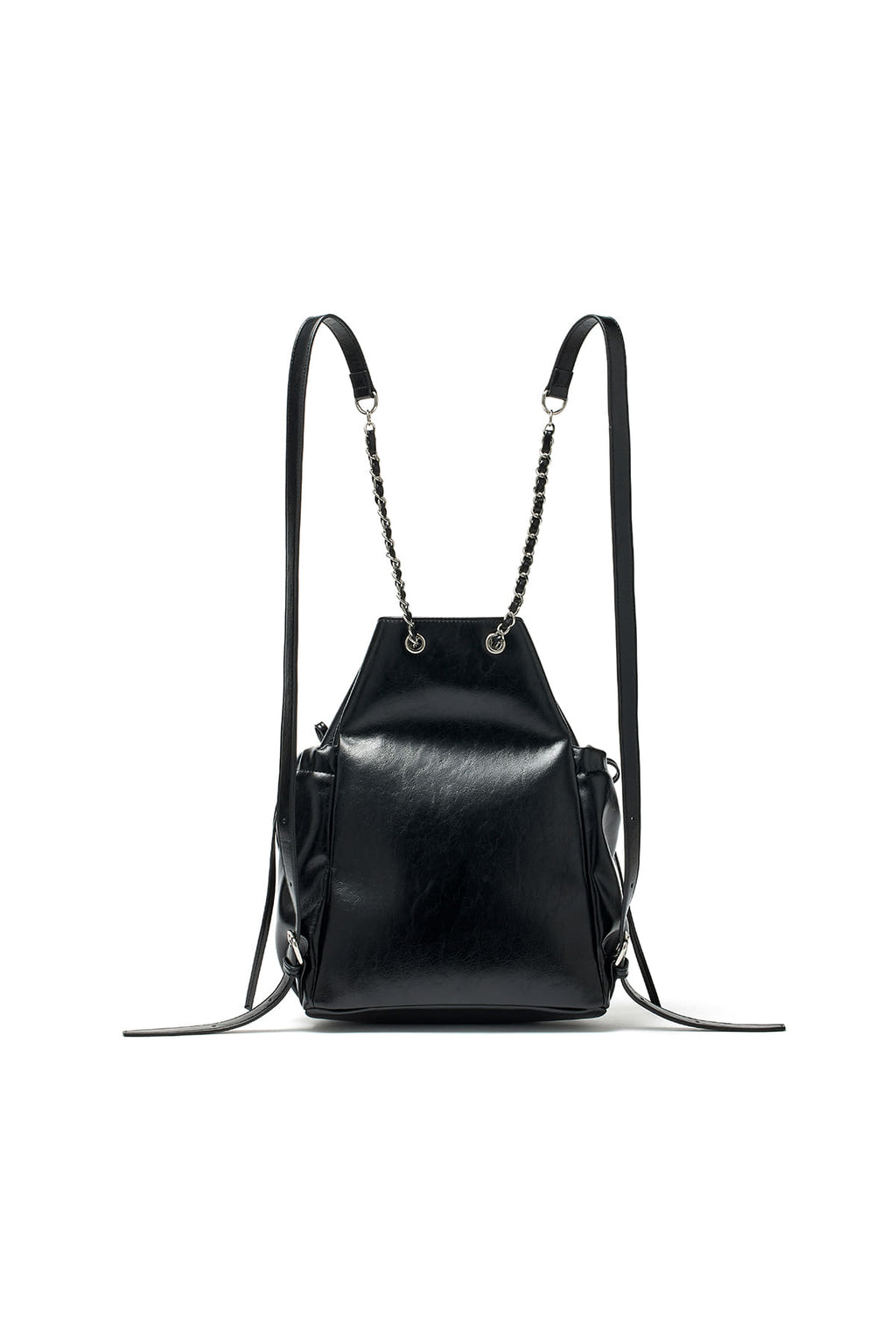 Matinkim Draw String Ribbon Back Pack IN Black