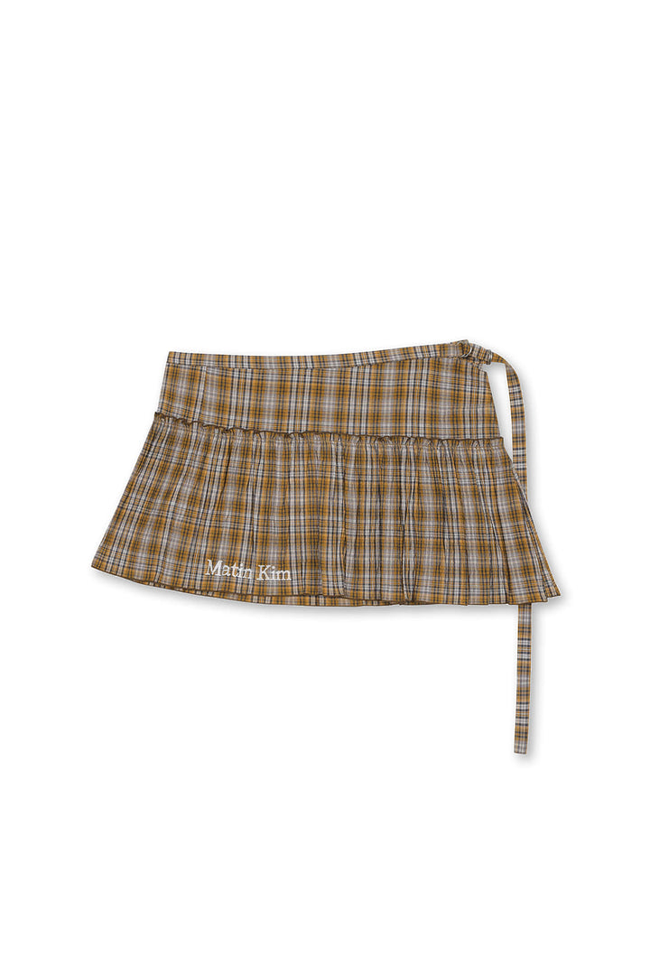 Matinkim Check Layered Skirt IN Orange