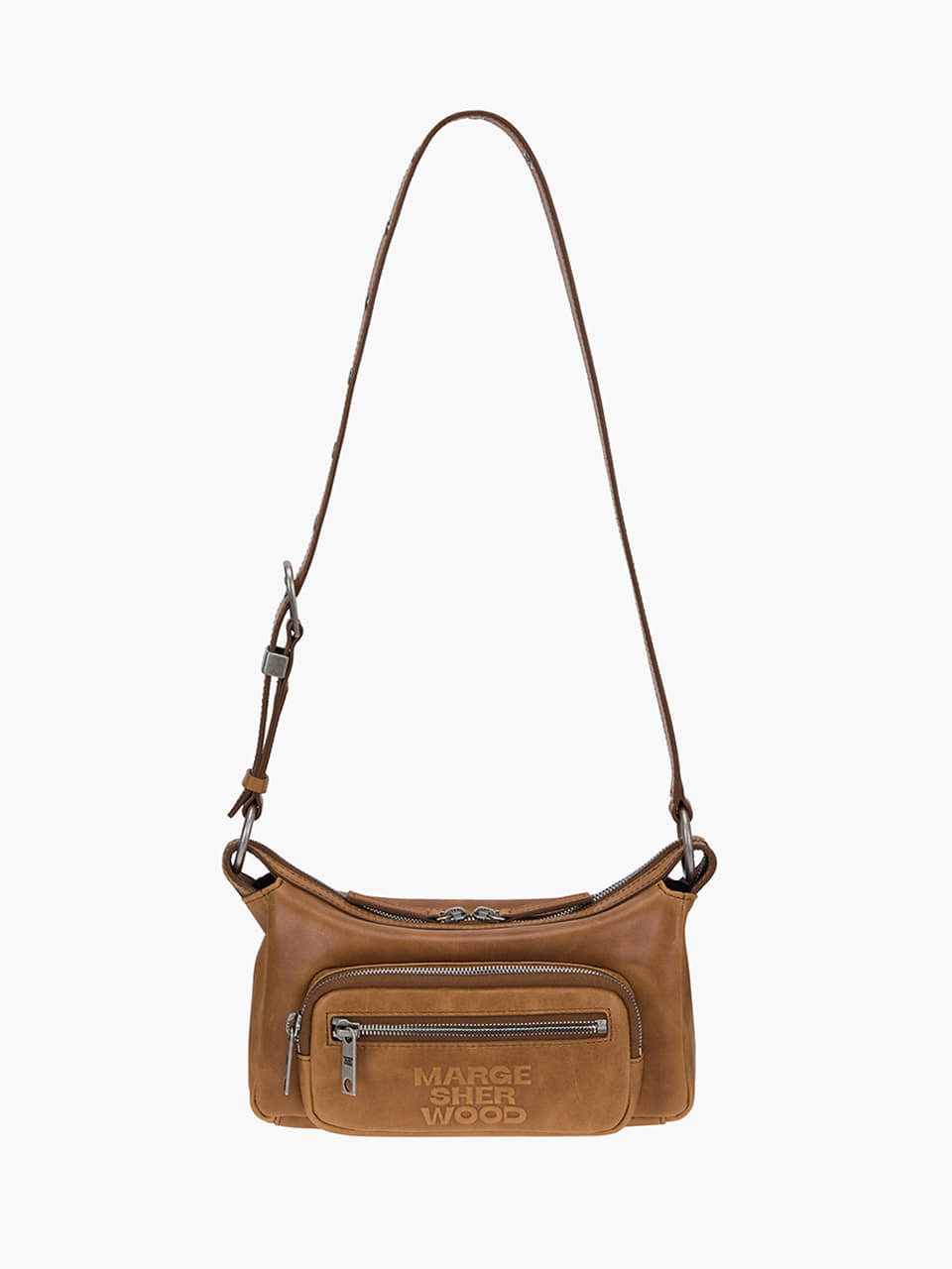 Margesherwood Outpocket Hobo Mini saddle brown pull-up