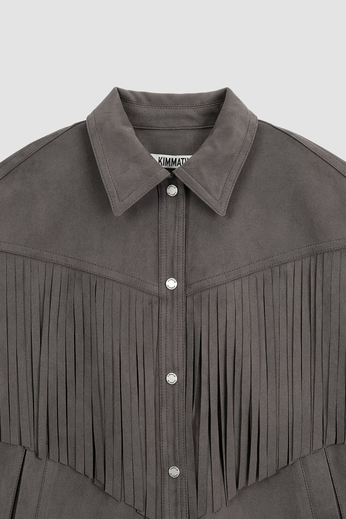 Matinkim Suede Fringe Jacket IN Dark Grey