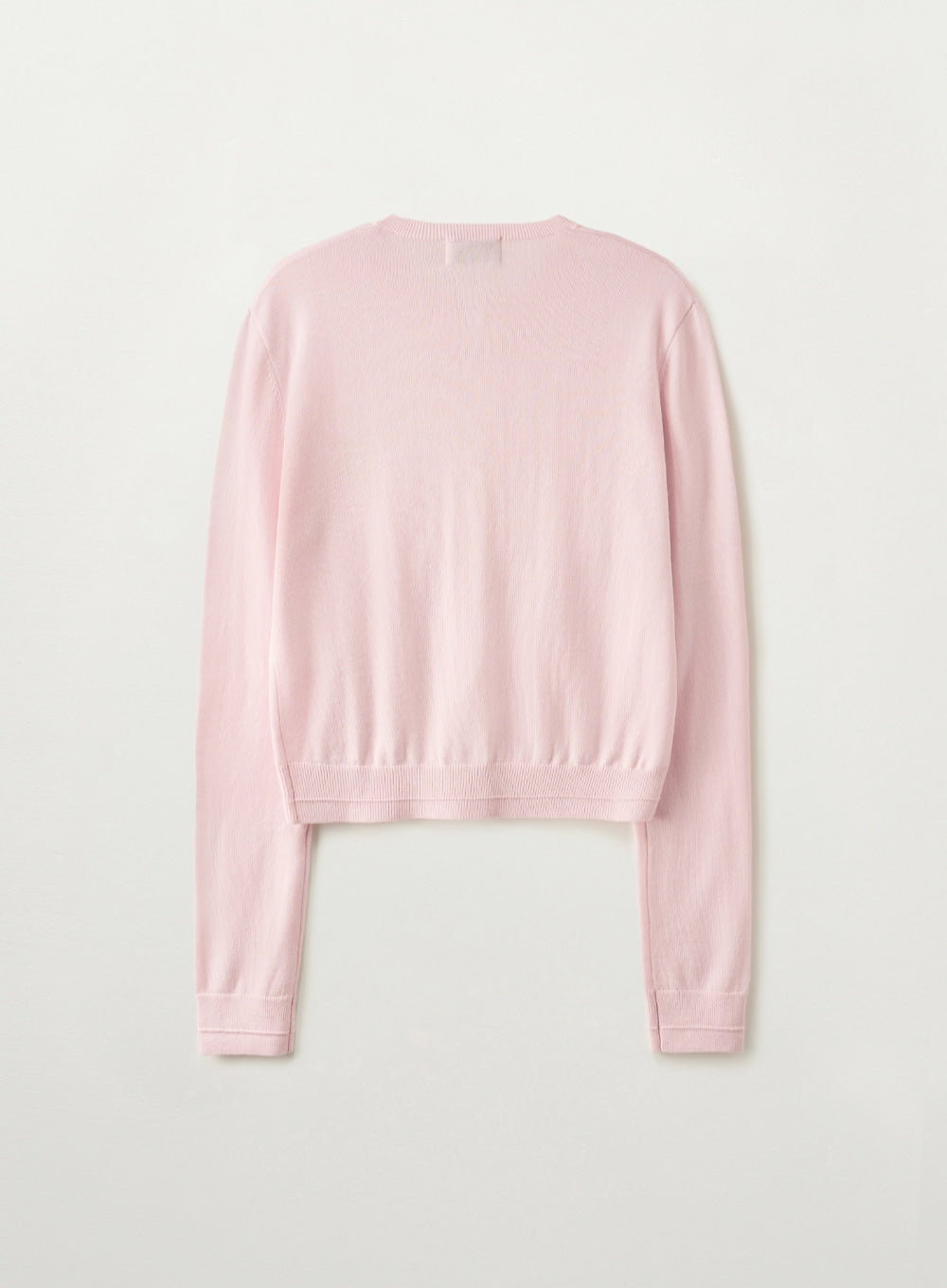 Satur Loren Basic Crewneck Fine Cardigan - Pink