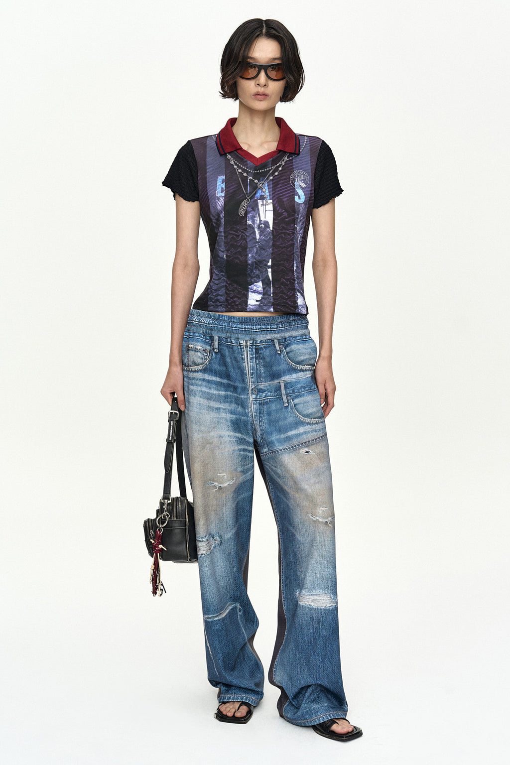 Andersson Bell Vintage Printed Collar Top