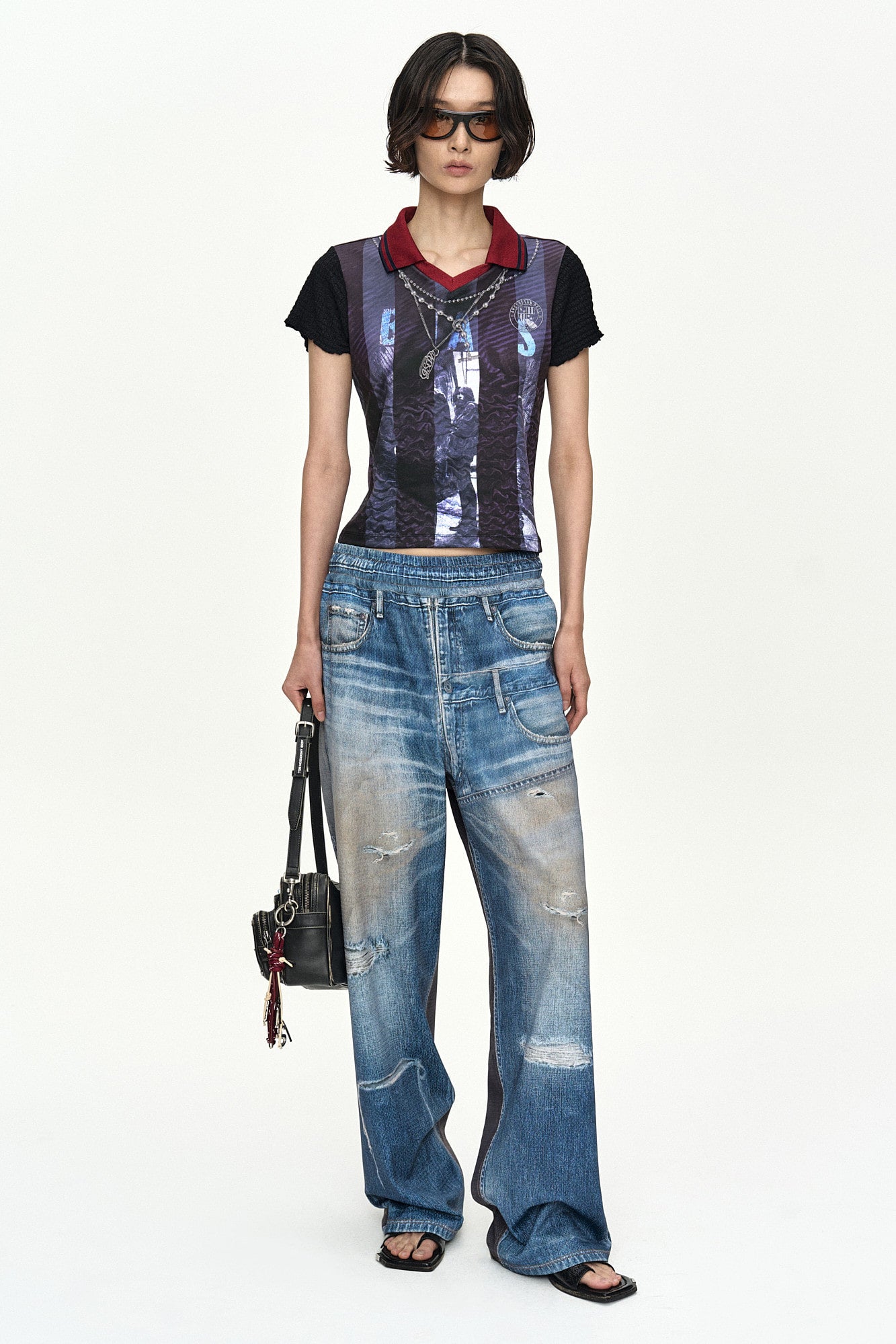 Andersson Bell Vintage Printed Collar Top