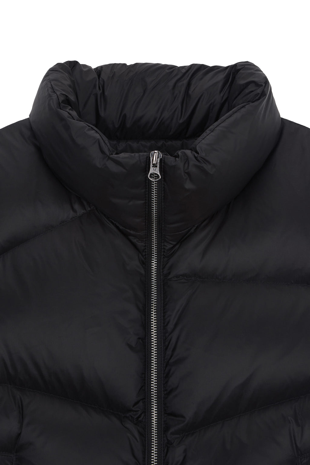[matinkim] UNBALANCE QUILTED DOWN VEST FOR WOMEN IN BLACK