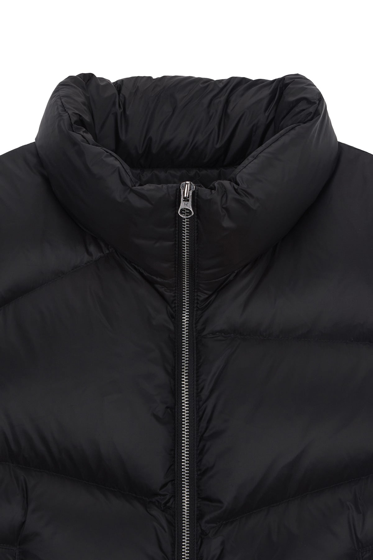 [matinkim] UNBALANCE QUILTED DOWN VEST FOR WOMEN IN BLACK
