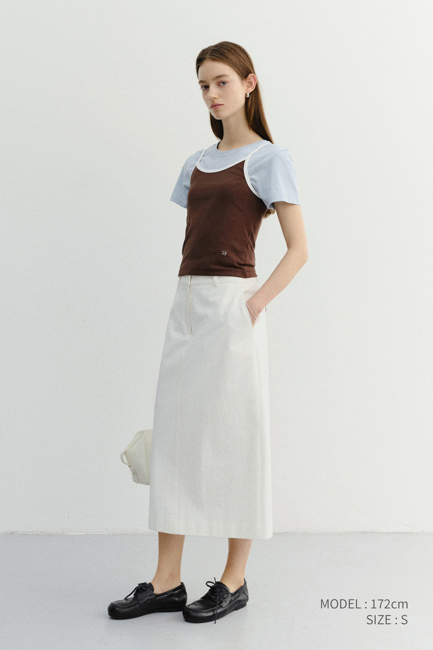 Dunst H-Line Cotton Long Skirt Off White