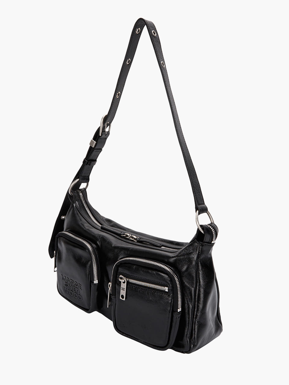 Margesherwood Outpocket Hobo black glossy plain