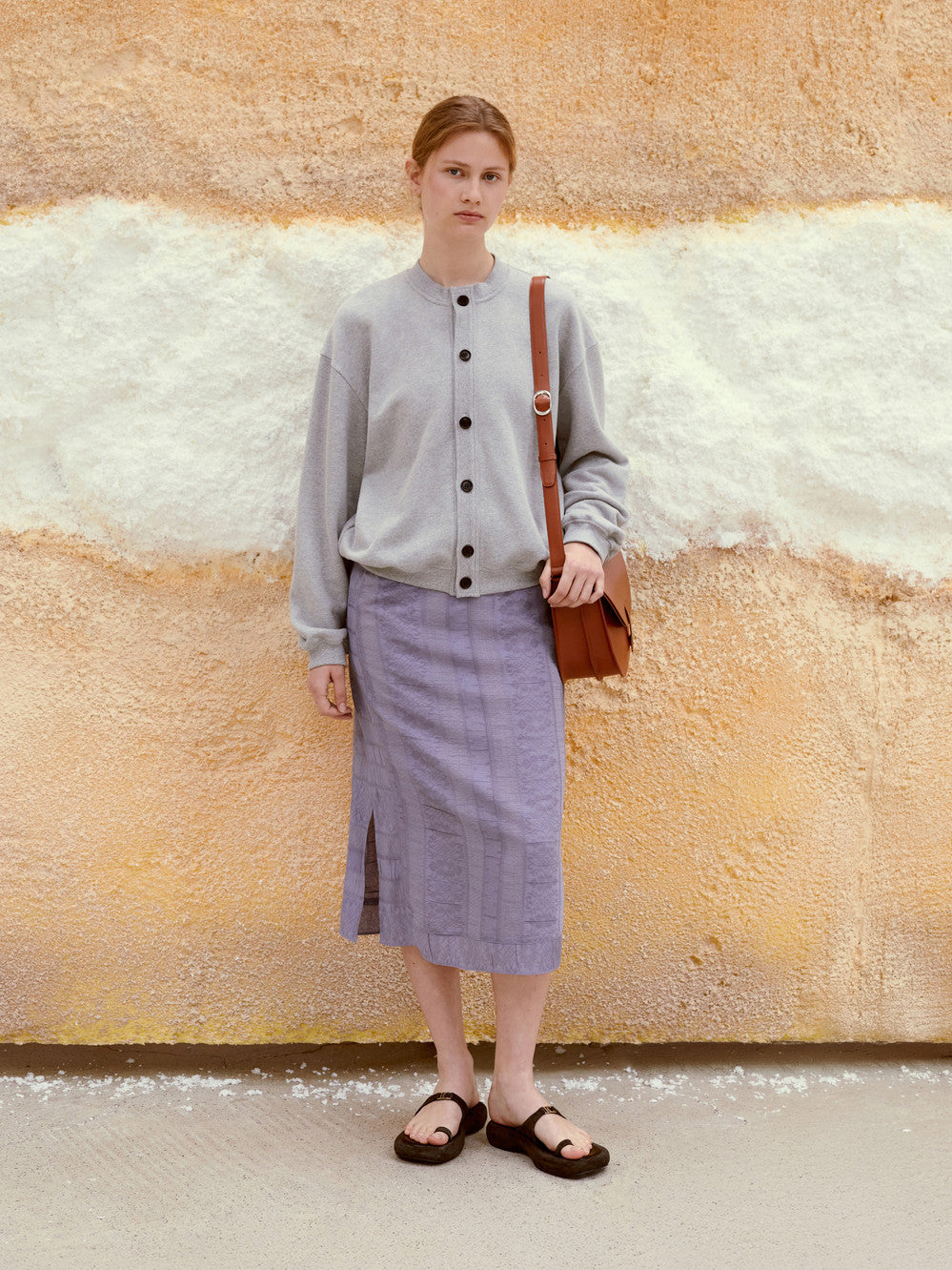 Low Classic Button-Up Sweatshirt Melange Grey