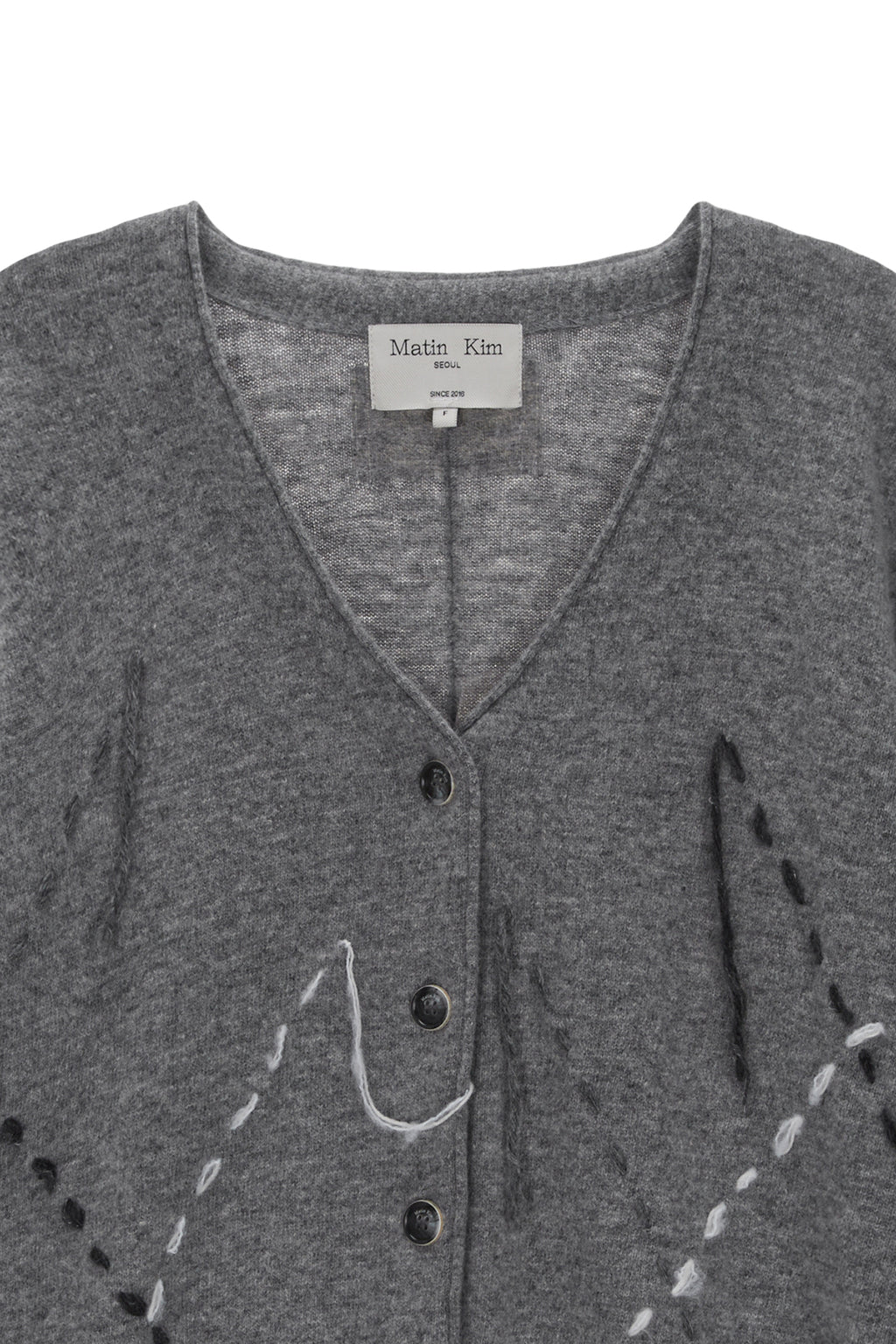 [matinkim] ARGYLE STITCH CARDIGAN IN GREY